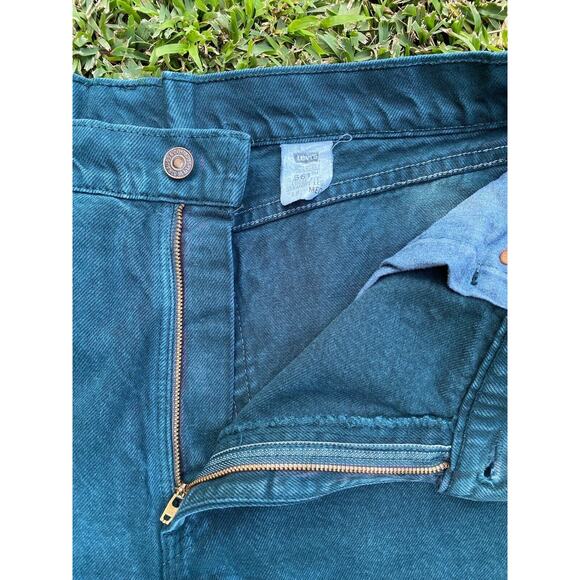 VTG Levis 561 Loose Fit Straight Leg Jeans Pockets 38x28 Forest Green 18 Med - Picture 4 of 11